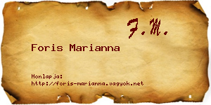 Foris Marianna névjegykártya